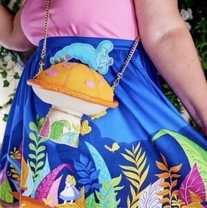 Stitch Shoppe Loungefly Alice in Wonderland Caterpillar Mushroom Crossbo…